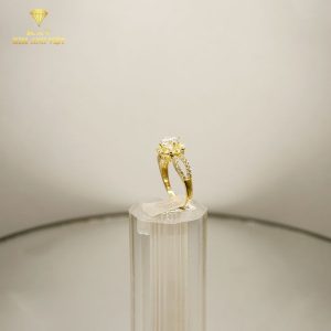 Nhẫn Nữ Vàng 18k hột cao đài tấm tròn - 001