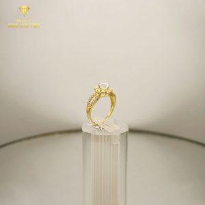 Nhẫn Nữ Vàng 18k hột cao đài tấm tròn - 001