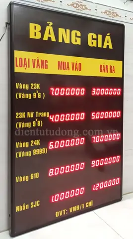 Bảng Giá Tiệm Vàng Bảng Giá Tiệm Vàng