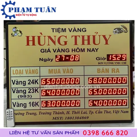 Bảng Giá Tiệm Vàng Bảng Giá Tiệm Vàng