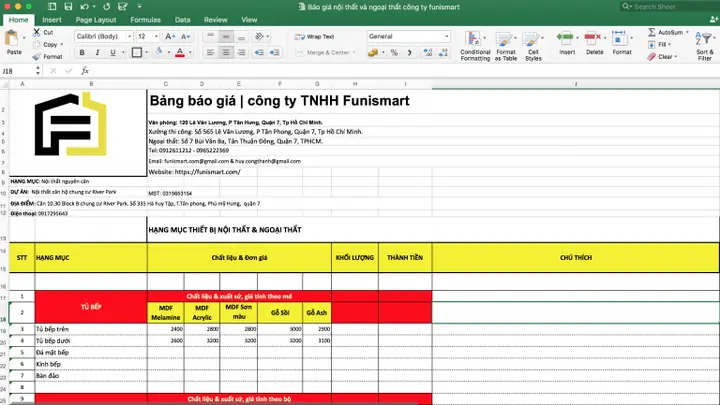 File Giá Vàng Excel