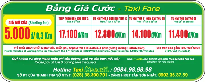 Giá Cước Taxi Vàng Giá Cước Taxi Vàng
