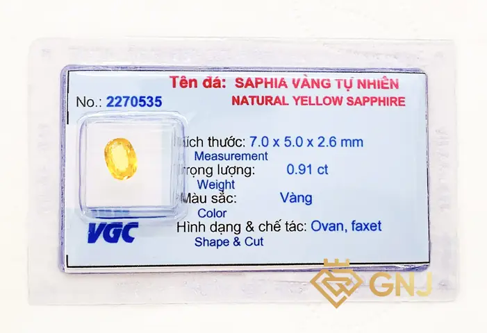 Giá Đá Sapphire Vàng Tự Nhiên