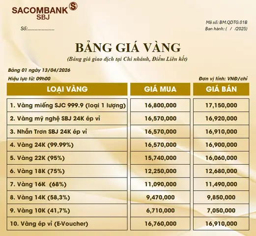 Ty Giá Vàng 18k Ty Giá Vàng 18k