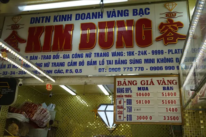 Bảng Giá Vàng Tại Các Tiệm Vàng