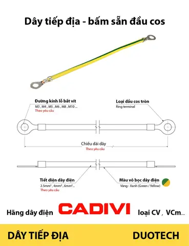 Báo Giá Cáp Đất Vàng Xanh M4mm