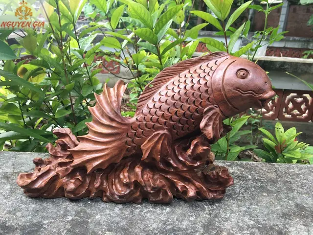 Cá Chép Phong Thủy Bằng Gỗ