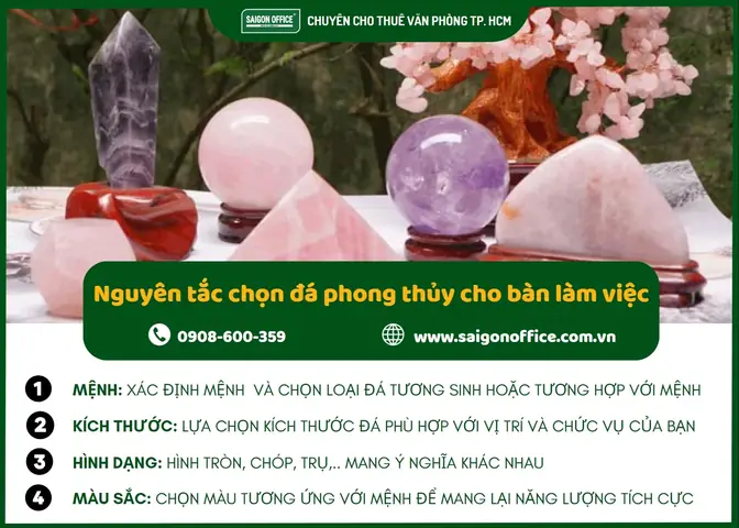 Cách Để Đá Phong Thủy Trên Bàn Làm Việc