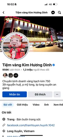 Giá Vàng Tiệm Vàng Kim Hương An Giang