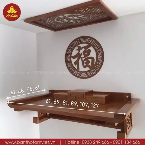 Kích Thước Bàn Thờ Treo Phong Thủy