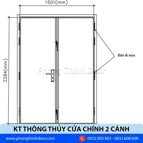 Kích Thước Cửa Chính 2 Cánh Theo Phong Thủy