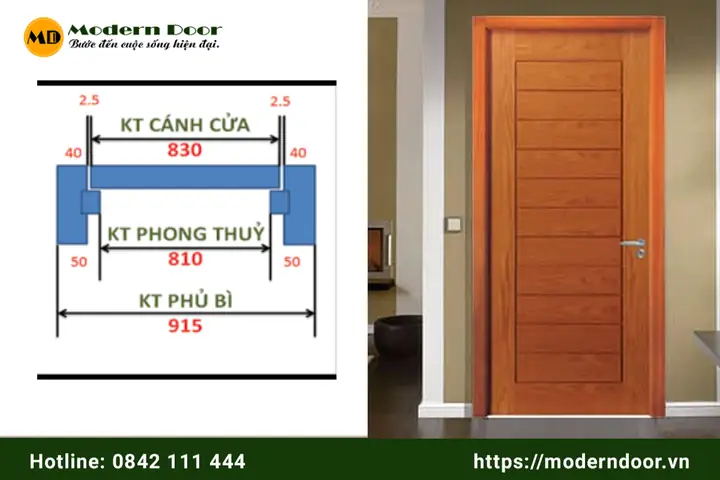 Kích Thước Cửa Đi 1 Cánh Theo Phong Thủy