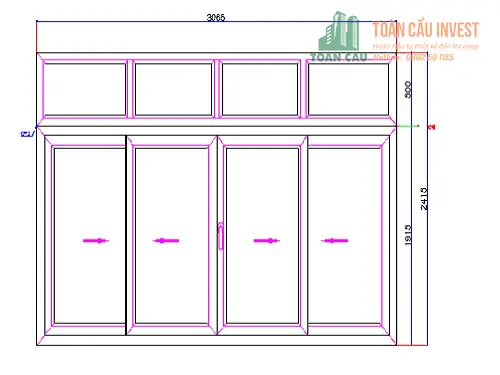Kích Thước Cửa Sổ 4 Cánh Theo Phong Thủy