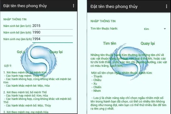 Phần Mềm Đặt Tên Cho Con Theo Phong Thủy