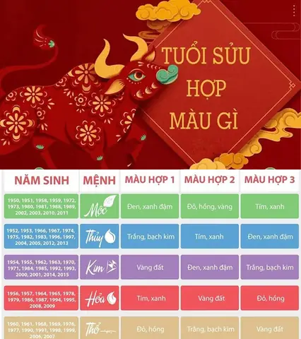 Phong Thủy Tuổi Sửu Hợp Màu Gì