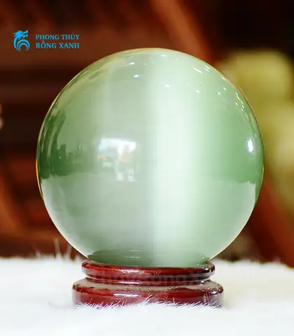 Quả Cầu Đá Phong Thủy Màu Trắng