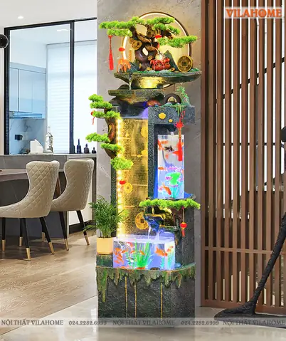 Thác Nước Phong Thủy Để Phòng Khách