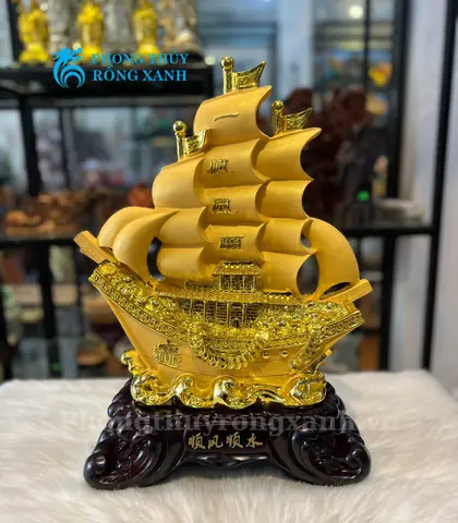 Thuyền Buồm Phong Thủy Mạ Vàng