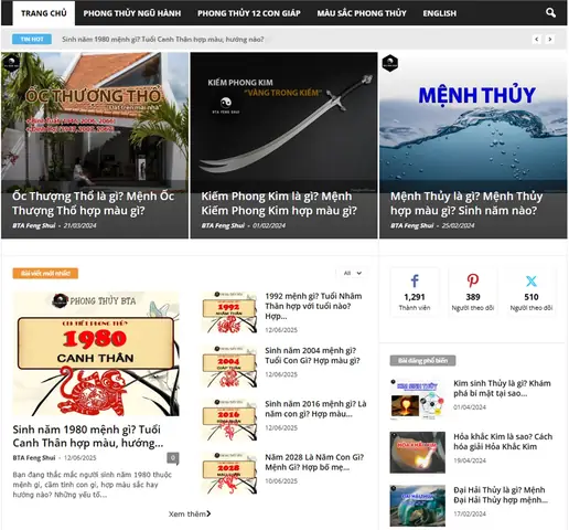 Trang Web Phong Thủy Uy Tín