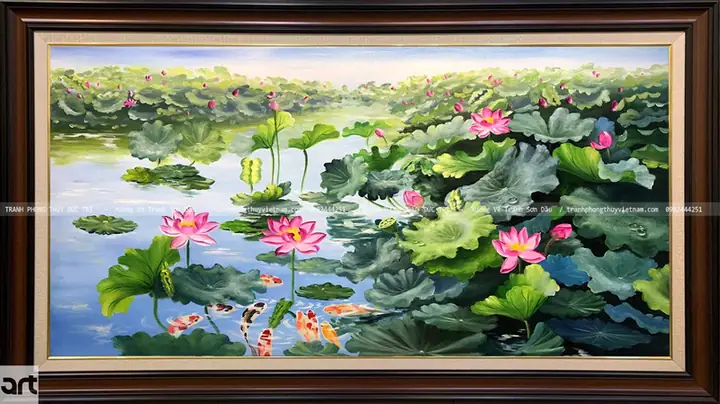 Tranh Phong Thủy Cá Chép Hoa Sen