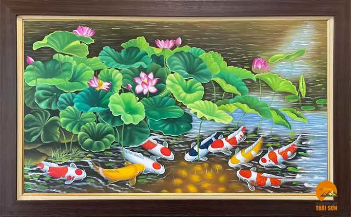 Tranh Phong Thủy Cửu Ngư Quần Hội