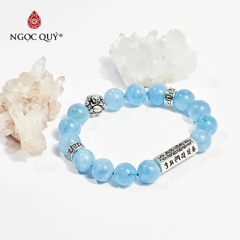 Vòng Tay Phong Thủy Đá Aquamarine