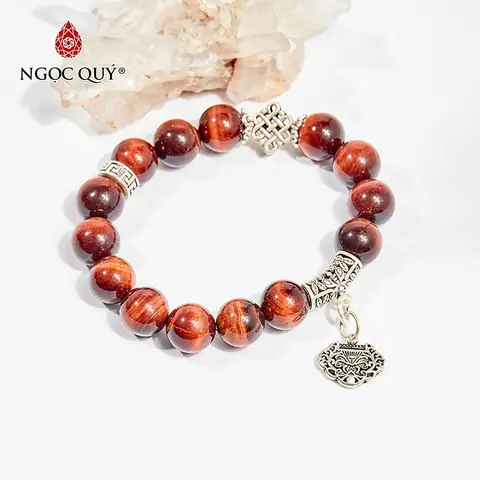 Vòng Tay Phong Thủy Đá Mắt Hổ Nâu Đỏ