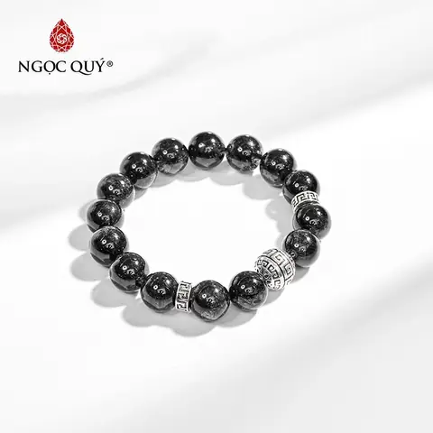 Vòng Tay Phong Thủy Đá Thạch Anh Tóc Đen