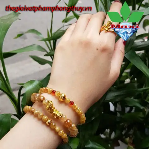 Vòng Tay Phong Thủy Thạch Anh Tóc Vàng