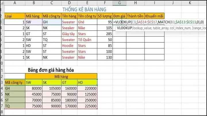 Xác Định Đơn Giá Vàng Trong Excel