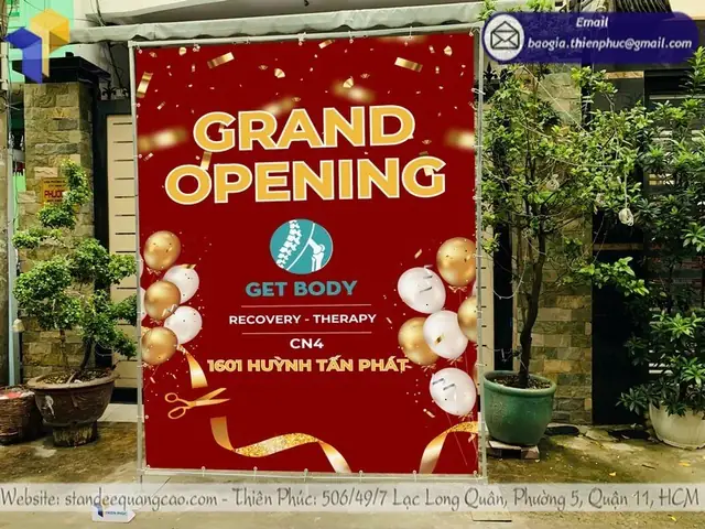 Backdrop Khai Trương Cửa Hàng Phong Thủy