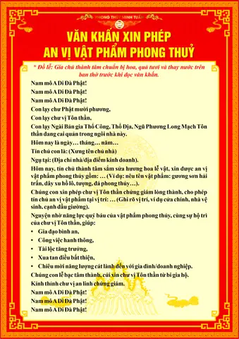 Bài Khấn Linh Hóa Vật Phẩm Phong Thủy