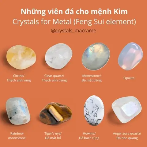 Đá Phong Thủy Theo Mệnh Kim