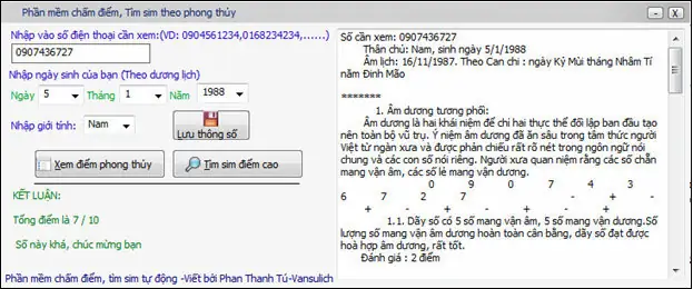 Ứng Dụng Xem Sim Phong Thủy